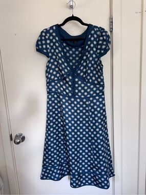 Marc by Marc Jacobs Blue Floral-Print Midi Dress